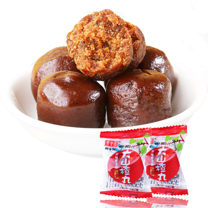 御食園大山楂球500g新鮮山楂丸老北京特產(chǎn)辦公休閑小吃零食品果脯